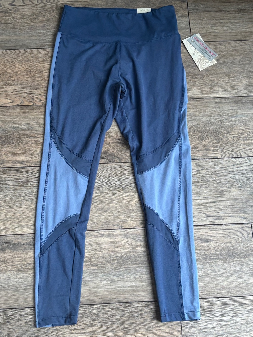 NWT Balance Collection Blue Full Length Leggings With Mesh Detail Sz Medium